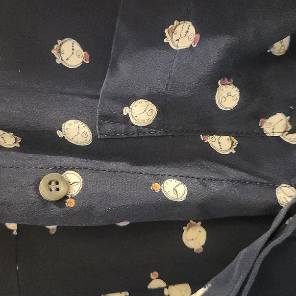 J Crew Silk Clock Detail Blouse - Picture 2 of 3